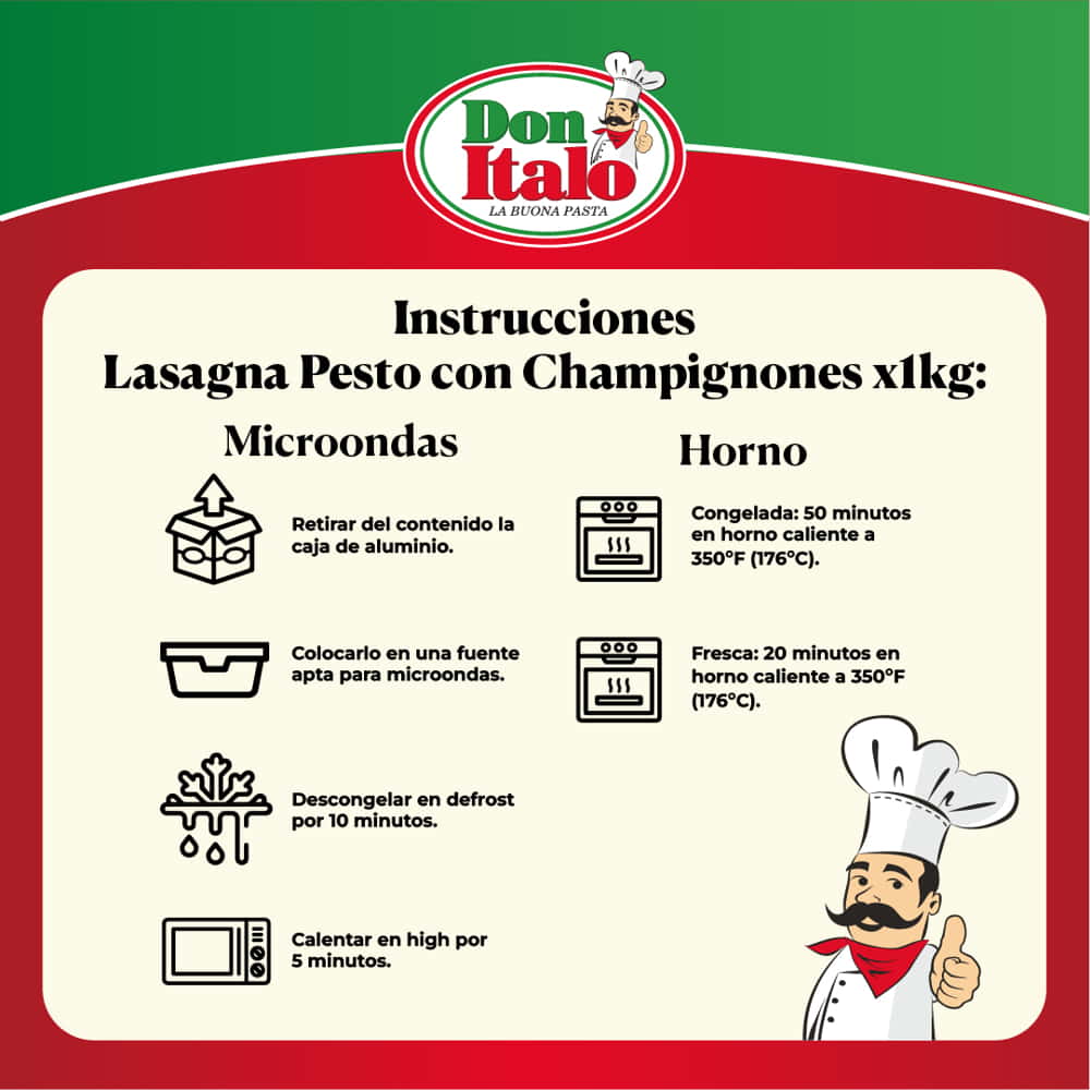 Lasagna de Pesto y Champignones 1kg - Image 3