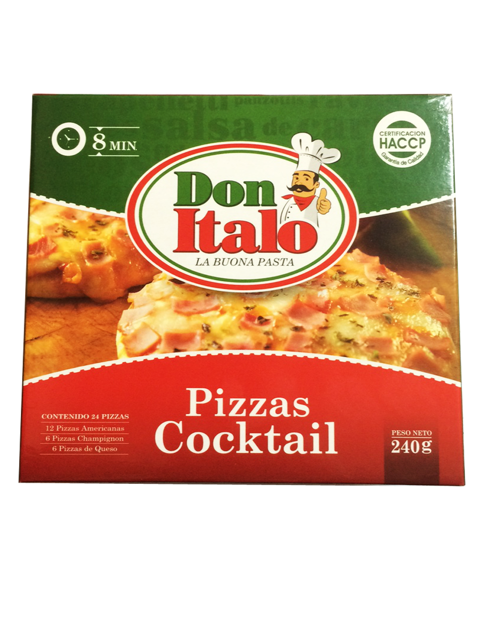 Pizzas Cocktail x 24 unidades 240 grs.