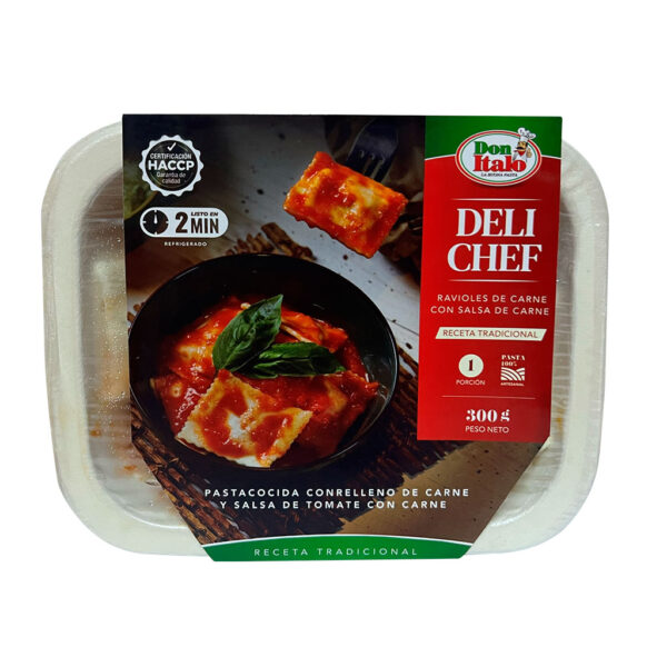 Ravioles de carne con salsa de carne 300gr - Delichef