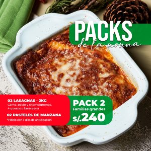 Pack de la Nonna II (2 lasagnas de 2kg + 2 pastel de Manzana)