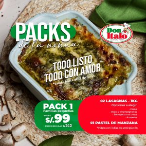 Pack de la Nonna I (2 lasagnas de 1kg + 1 pastel de Manzana)
