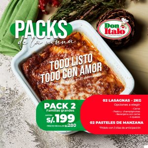 Pack de la Nonna II (2 lasagnas de 2kg + 2 pastel de Manzana)