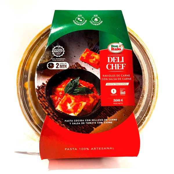 Ravioles de carne con salsa de carne 300gr - Delichef