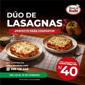 Dúo de lasagnas de Carne de 500gr